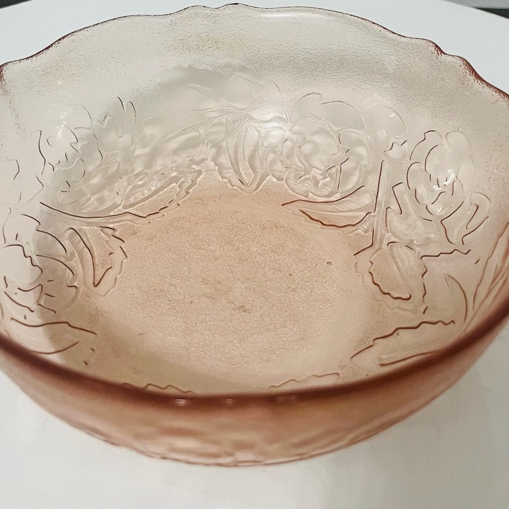 Elegant Pink Glass Bowl
